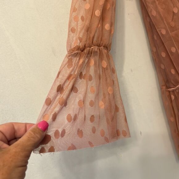 asos Design mauve sheer tiered mini dress Size 8 NWOT - Picture 4 of 11